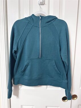 Danskin Teal Quarter-Zip Hooded Pullover